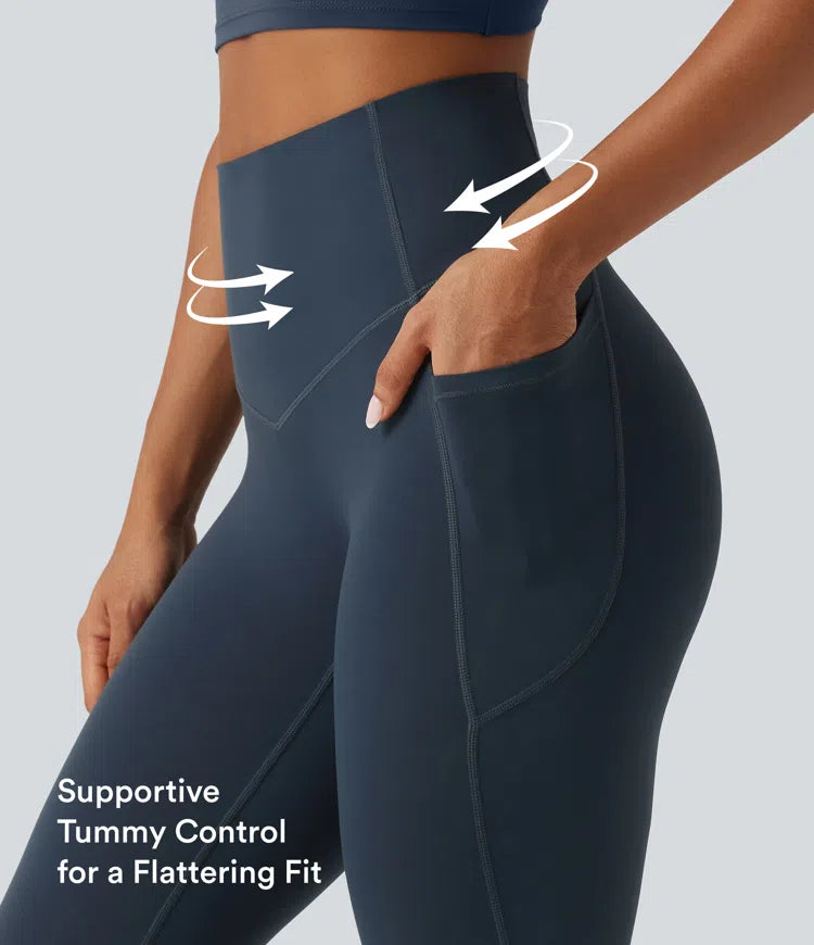 Halara UltraSculpt Curvy High Waisted Tummy Control Shaping Yoga Leggings with Pockets