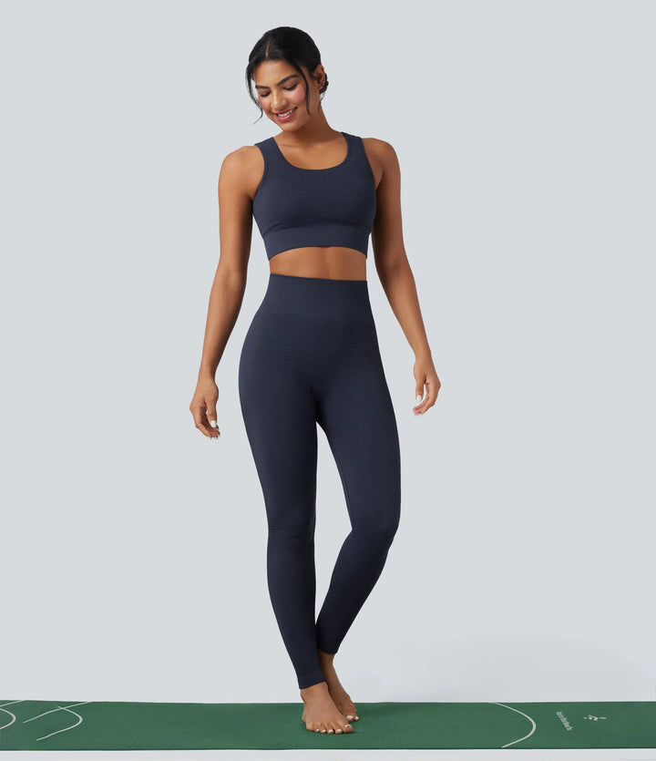 OneForm Seamless Flow Waffle High Waisted 7/8 Yoga Leggings