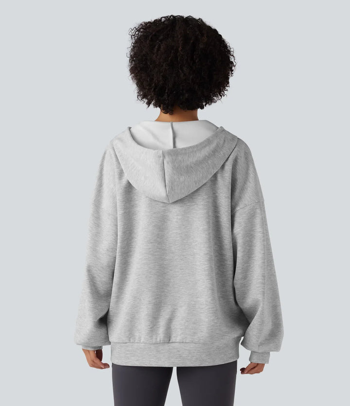 Hooded Drawstring Long Sleeve Casual Sweatshirt with Pockets