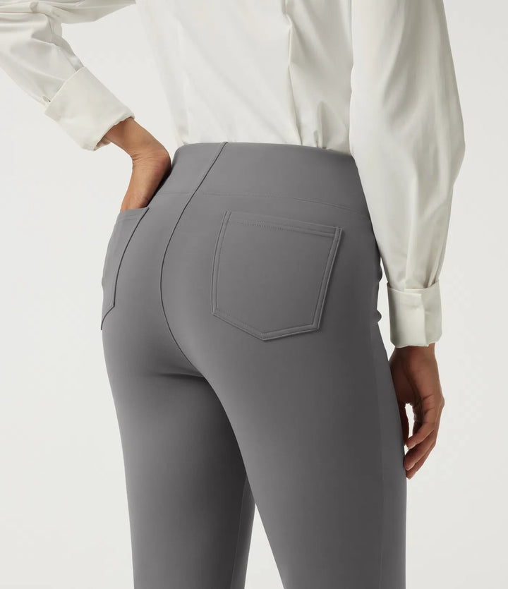 High Waisted Flare Fleece Work Pants with Pockets