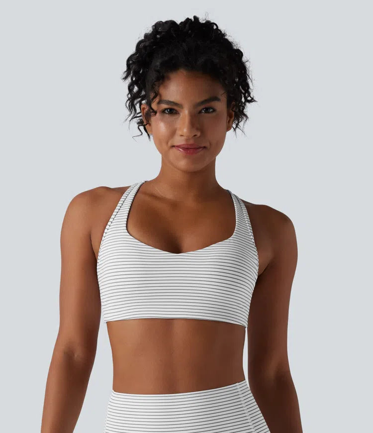 Medium Support Racerback Stripes Training Sports Bra