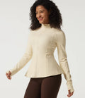 Stand Collar Long Sleeve Yoga Jacket with Pockets and Thumb Holes