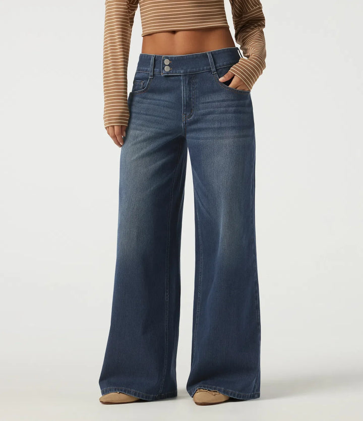Halara Flex Low Rise Baggy Casual Cotton Jeans with Pockets