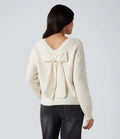 Long Sleeve Tie Back Work Sweater