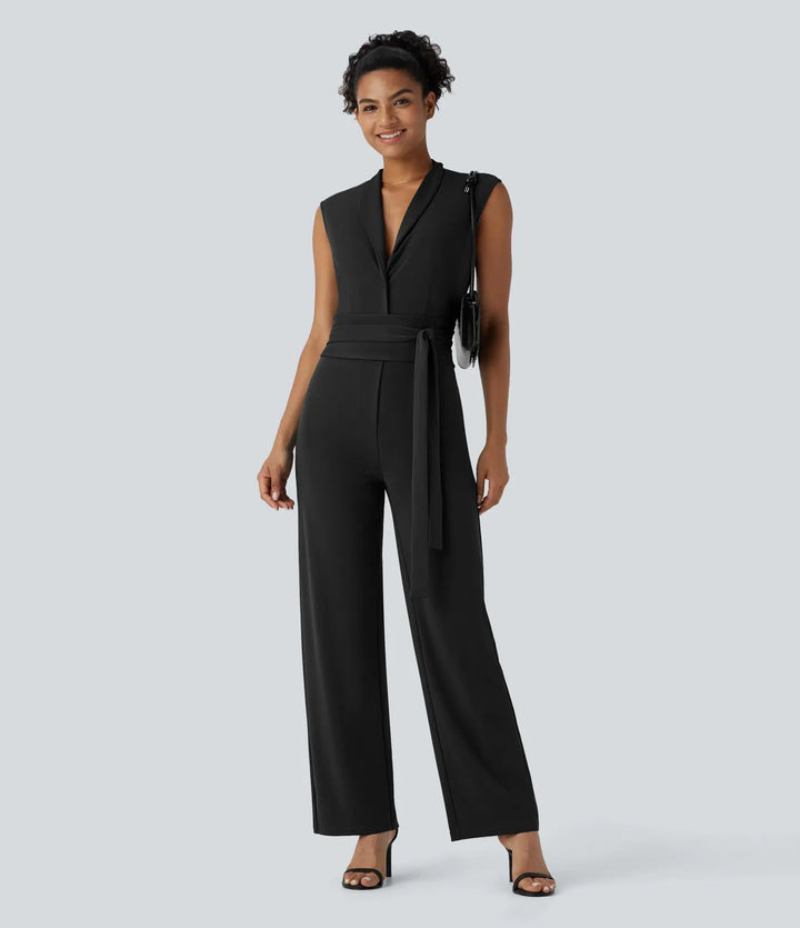 Sleeveless Belted Pocket Work Jumpsuit-Easy Peezy Edition