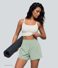 SoftlyZero Airy Super High Waisted 2-in-1  InstantCool Yoga Shorts 5'' with Pockets-Longer Length