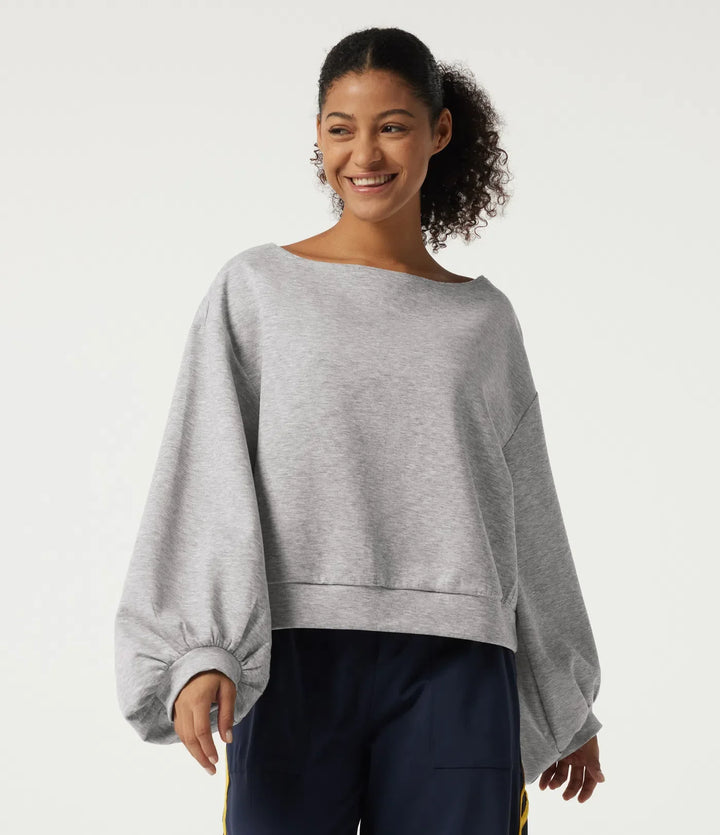 Boat Neck Long Sleeve Pullover Casual Sweatshirt