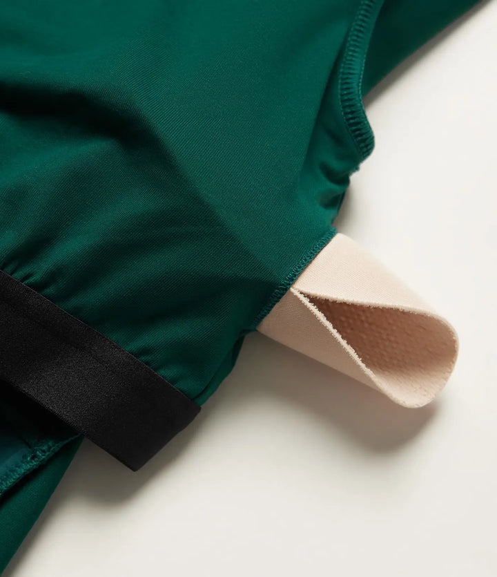 Square Neck Long Sleeve Built-in Bra Wide Leg Casual Jumpsuit with Pockets-Easy Peezy Edition