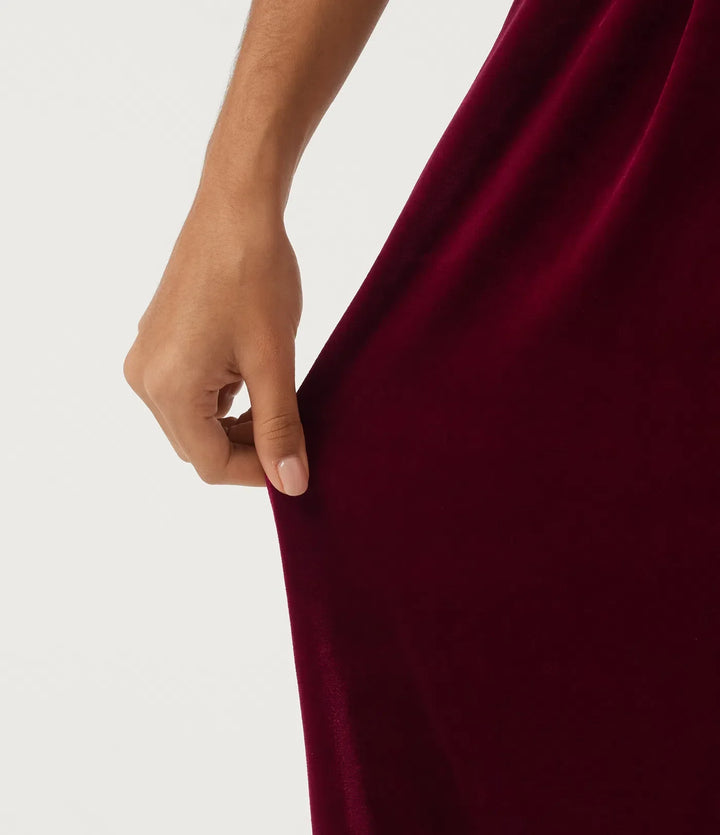 Round Neck Flounce Short Sleeve Keyhole Back Tie Front Velvet Party Jumpsuit with Pockets -Easy Peezy Edition
