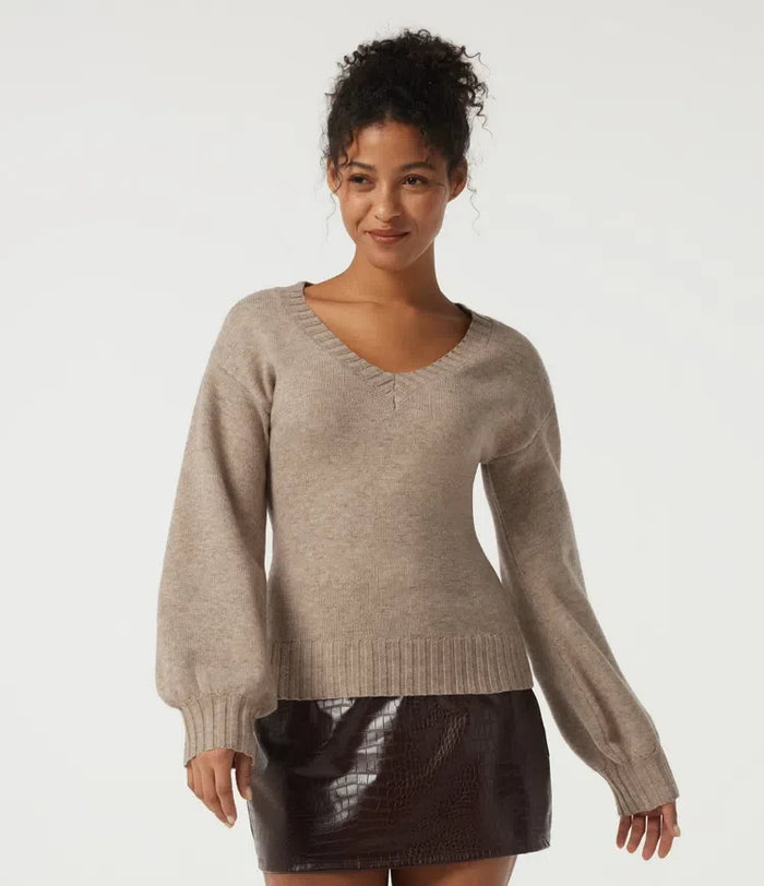 V Neck Long Sleeve Casual Sweater