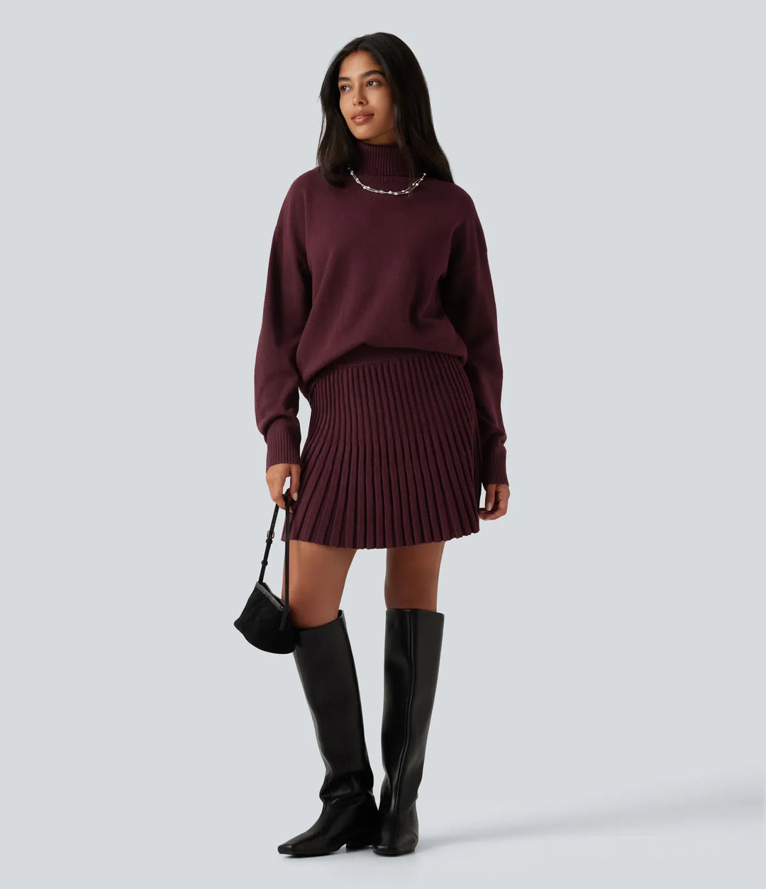 High Neck Long Sleeve Casual Sweater