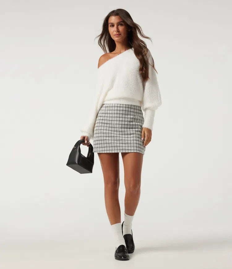 Off Shoulder Bishop Long Sleeve Casual Sweater