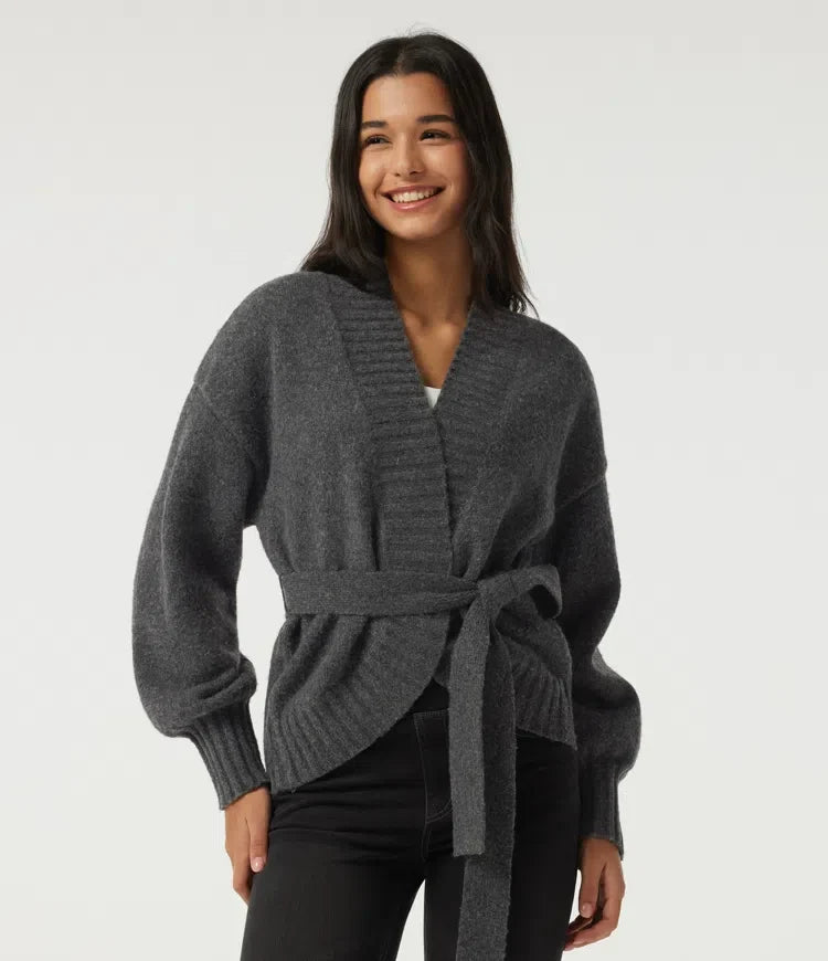 Long Sleeve Tie Front Casual Cardigan