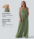 U Neck Wide Leg Casual Jumpsuit with Pockets-Easy Peezy Edition