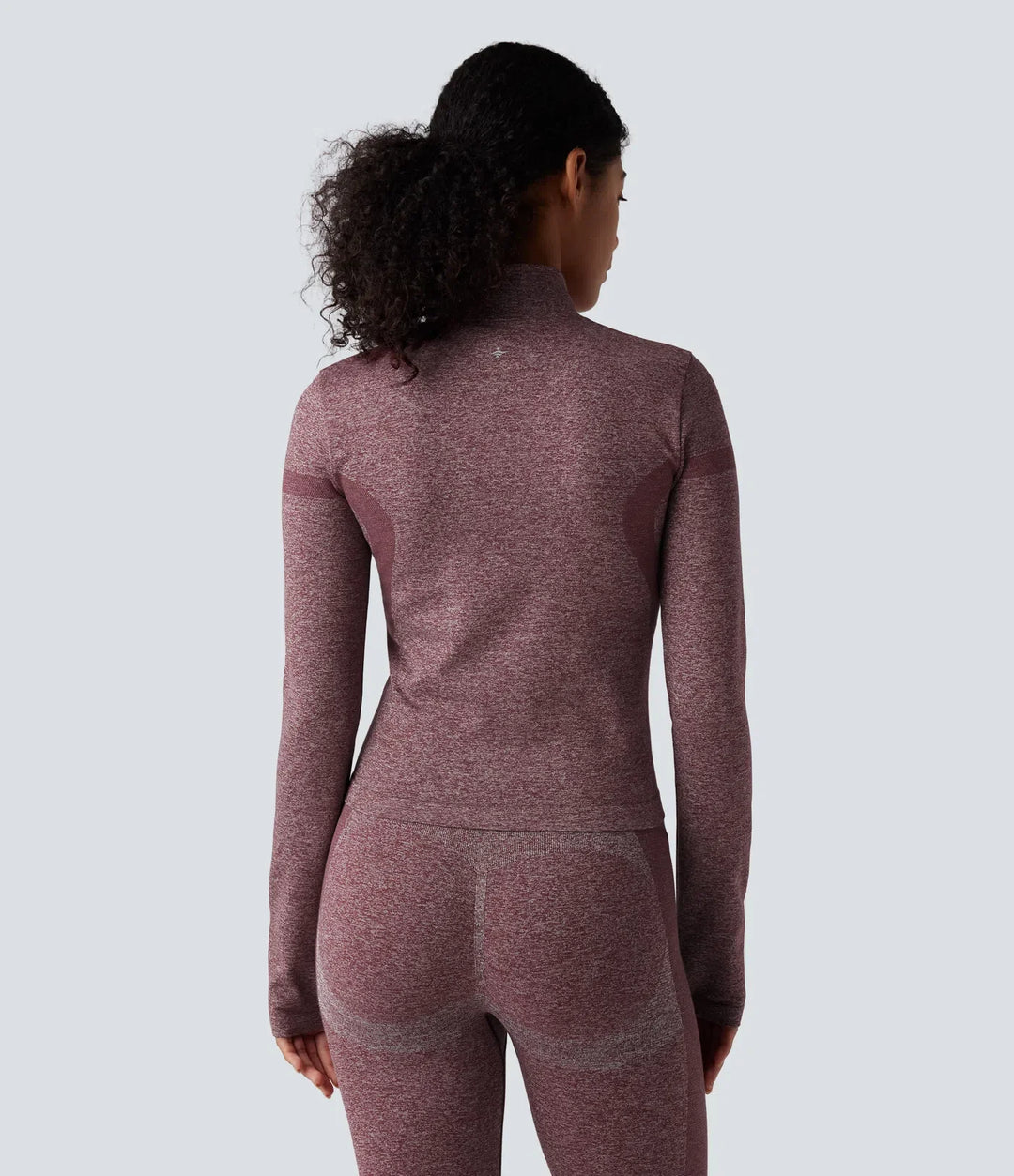 OneForm Seamless Flow Stand Collar Zipper Long Sleeve Thumb Hole Yoga Warming Jacket