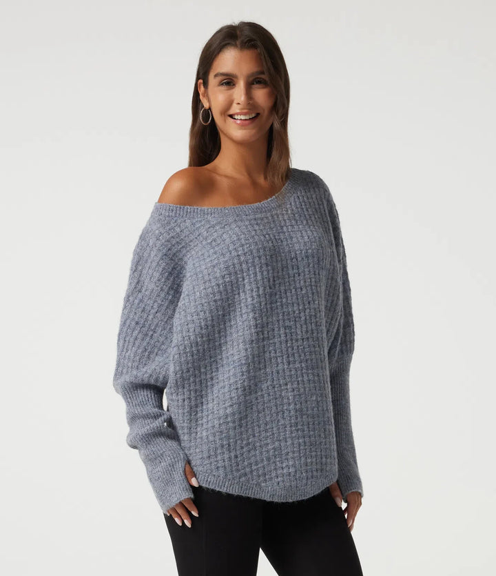 Long Sleeve Curved Hem Casual Sweater with Thumbholes