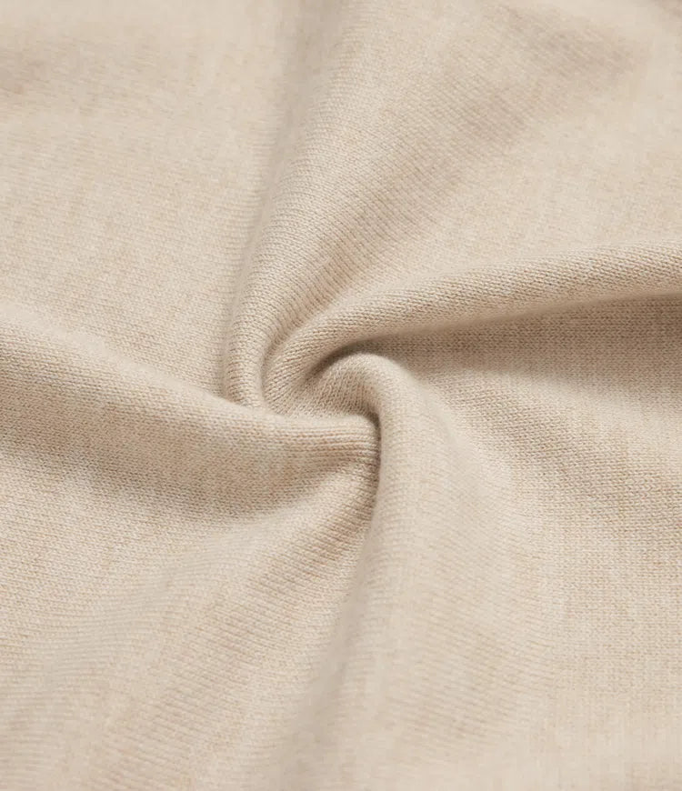 Round Neck Long Sleeve Wool-Blend Work Sweater