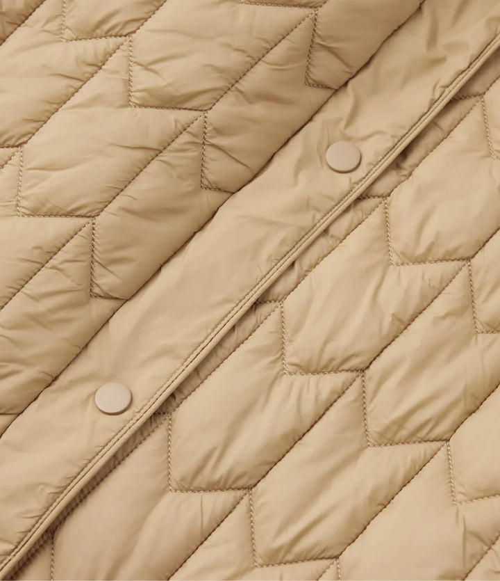 Hooded Belted Longline Casual Quilted Jacket with Pockets