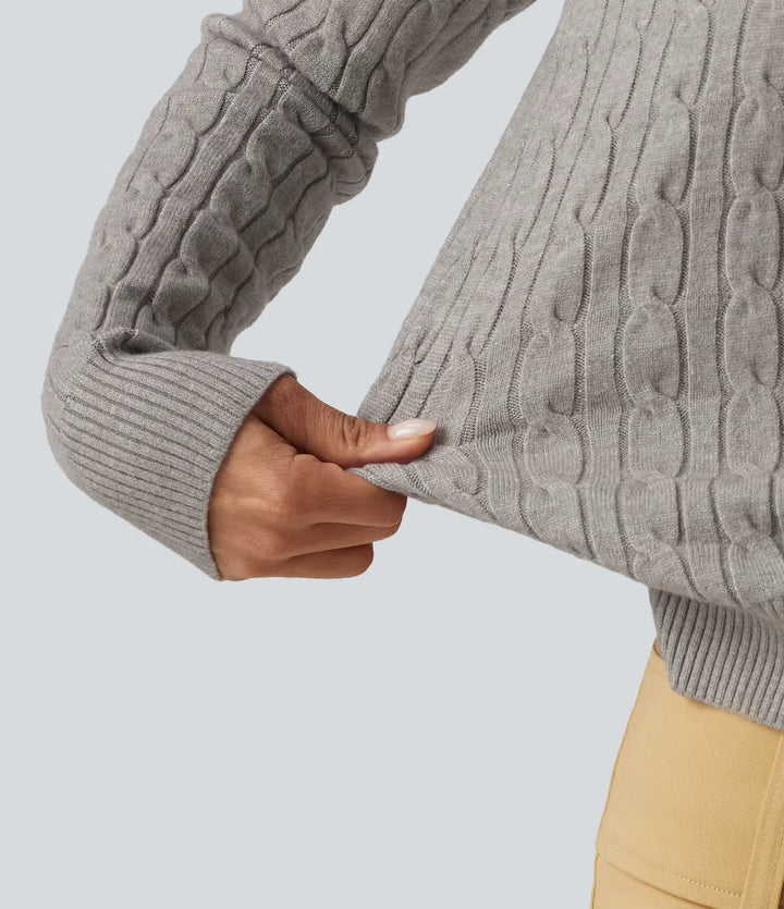 Round Neck Long Sleeve Work Sweater