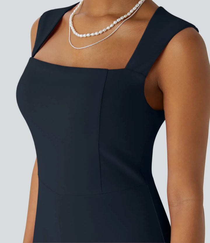 Square Neck Sleeveless Jumpsuit