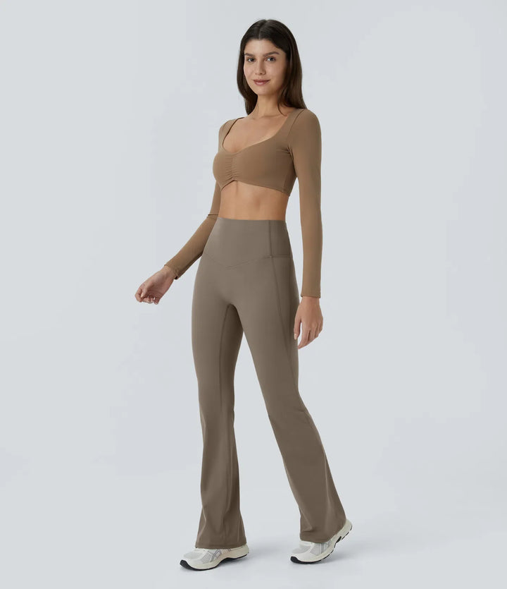Halara UltraSculpt High Waisted Tummy Control Shaping Yoga Flare Leggings