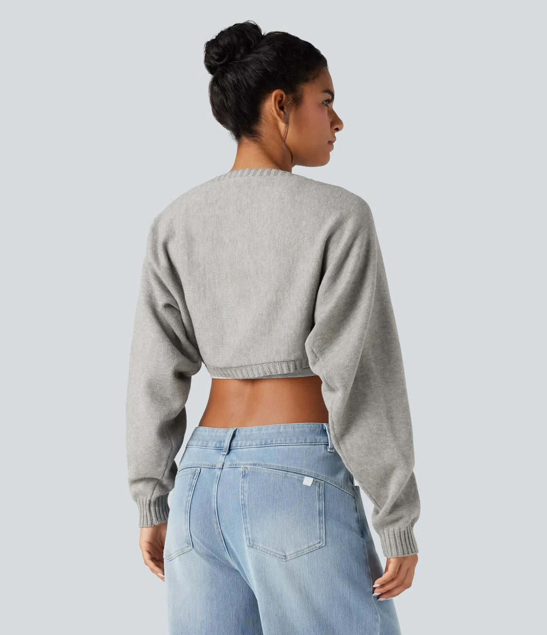 Reglan Long Sleeve Relaxed Fit Casual Sweater Shrug