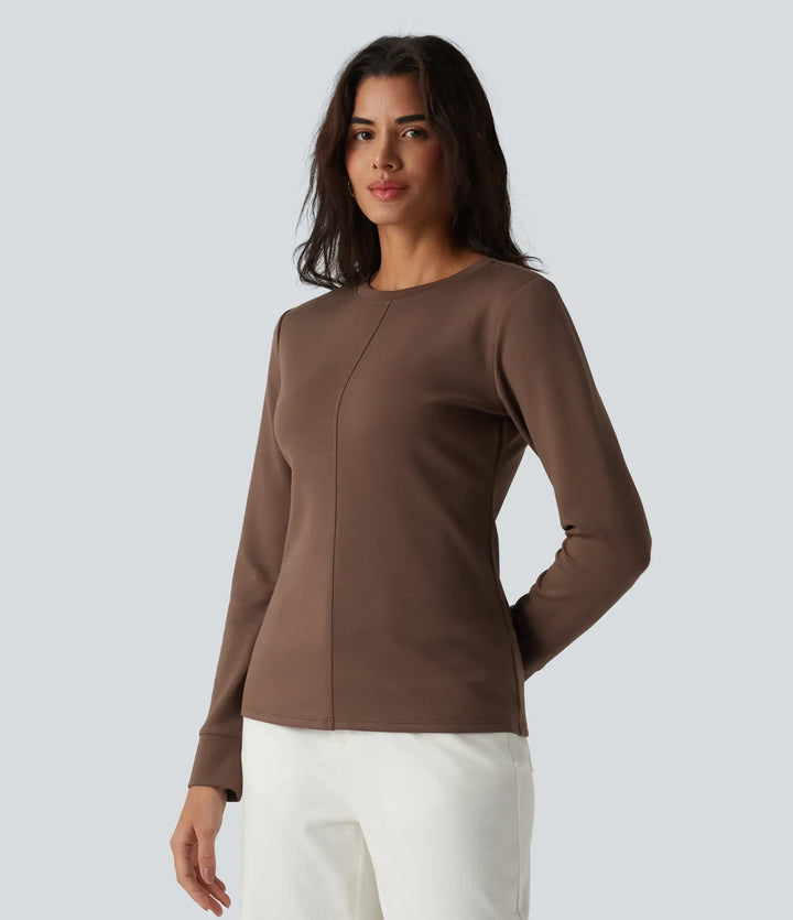 SpacerTek Round Neck Long Sleeve Casual Sweatshirt