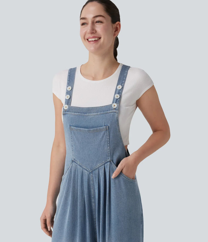 Halara Flex Adjustable Straps Draped Lyocell Casual Baggy Overalls with Pockets