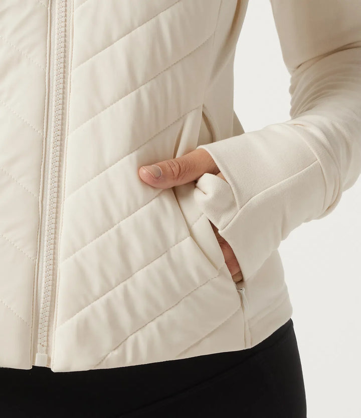 PuffFlex Wrinkle Recovery Hooded Quilted Casual Padded Jacket with Pockets and Thumbholes