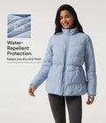 PuffFlex Durable Water Repellent High Neck Long Sleeve Casual Padded Jacket with Pockets and Thumb Holes