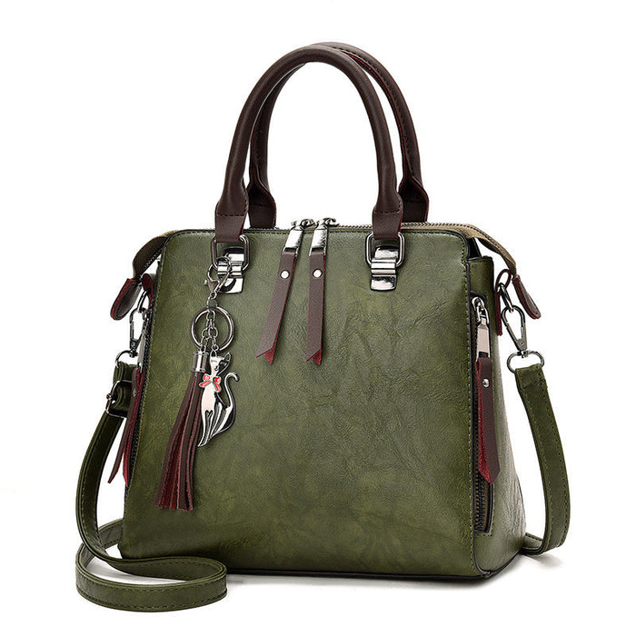 Quinn | Vintage Top Handle Purse with Tassel and Shoulder Strap