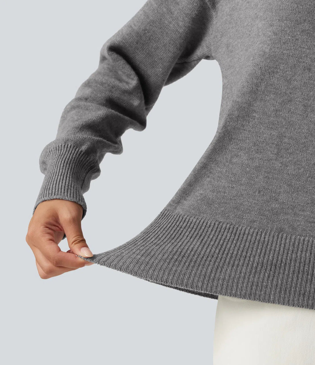 One Shoulder Long Sleeve Work Sweater