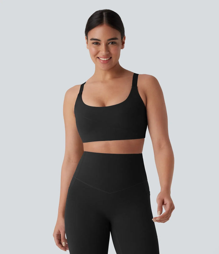Halara UltraSculpt Medium Support  U Neck Workout Sports Bra A-D Cups