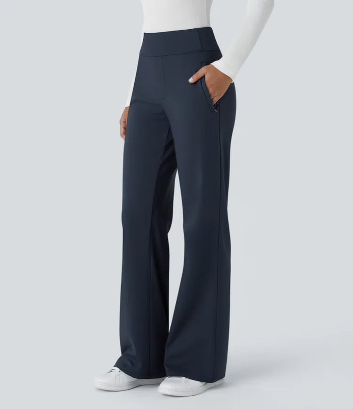 Halara Flex DayStretch Mid Rise Side Zipper Pocket Work Flare Pants