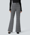 Halara Flex High Waisted Decorative Pocket Houndstooth Plaid Work Flare Pants