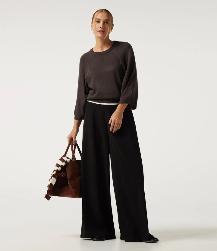Round Neck Long Sleeve Work Sweater