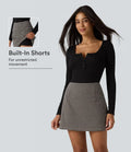 High Waisted 2-in-1 Patterned Mini Casual Skirt
