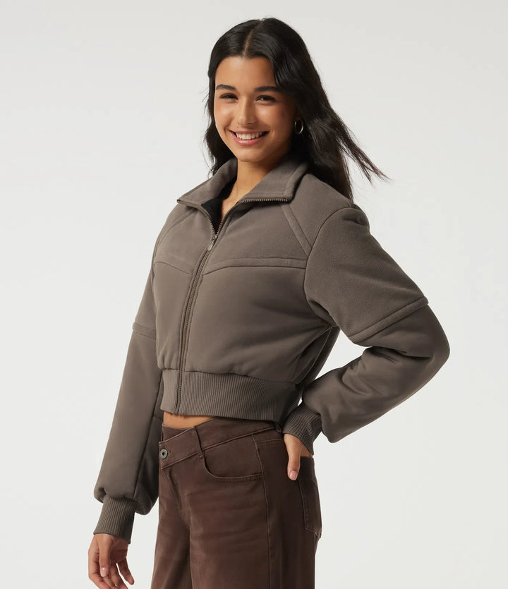 Stand Collar Long Sleeve Casual Padded Jacket