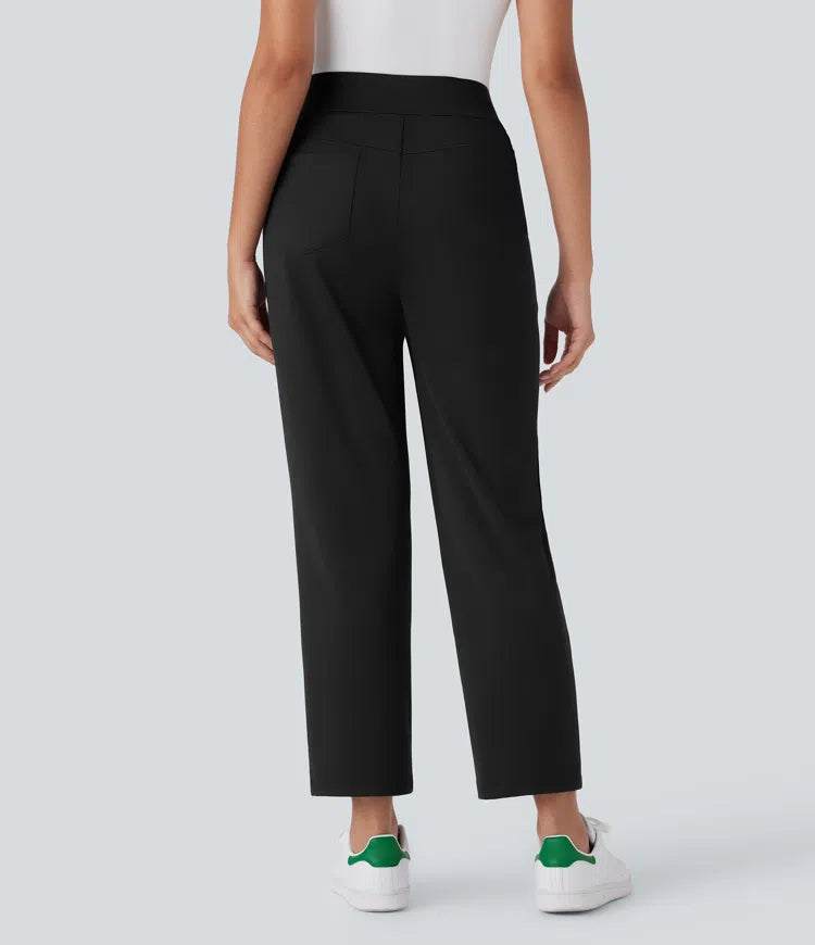 Mid High Waisted Pockets Quick Dry Golf Pants-Golf Tee-UPF40+