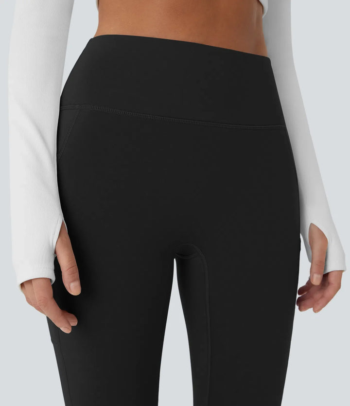 SoftlyZero Plush Thermal High Waisted Double Pockets 7/8 Yoga Leggings