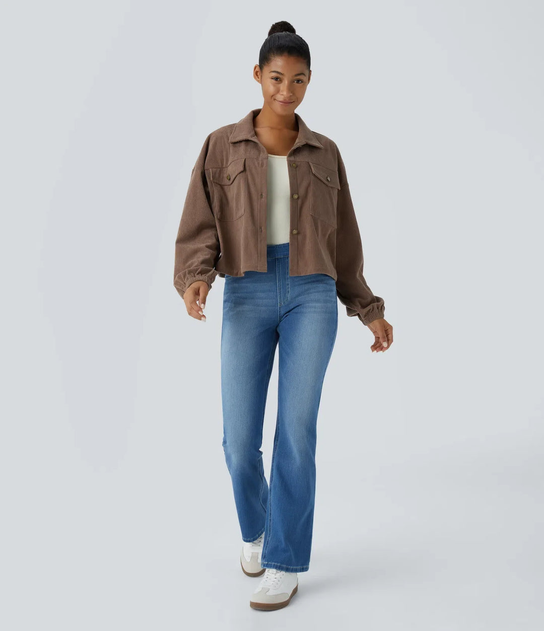 Long Sleeve Pocket Casual Corduroy Jacket