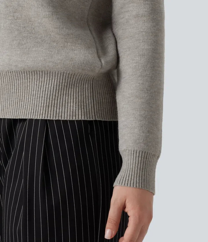 High Neck Long Sleeve Work Sweater