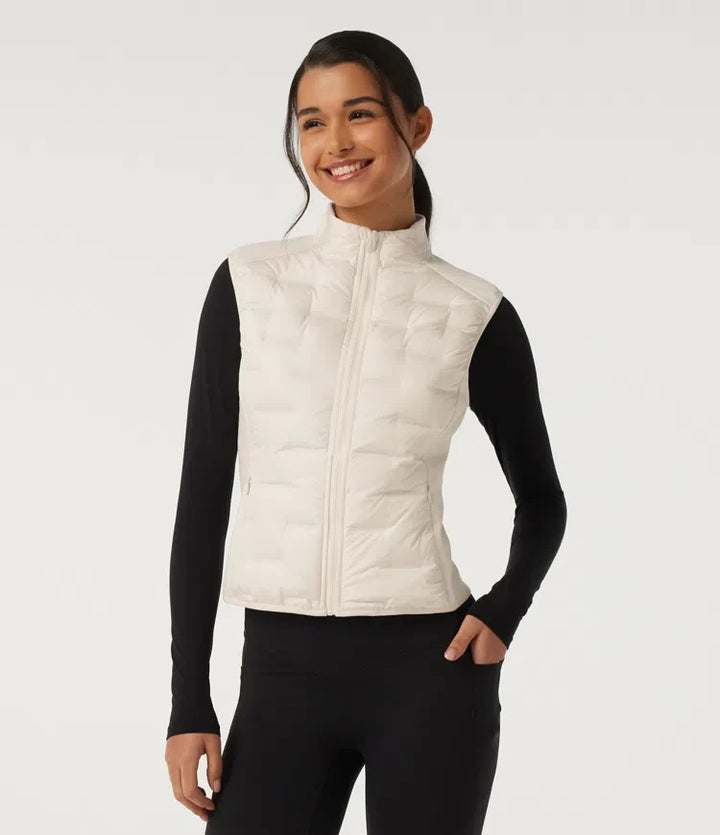High Neck Sleeveless Quilted Casual Down Vest with Pockets
