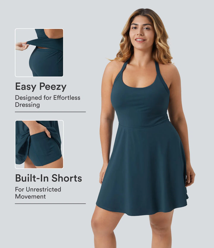 Flare Dance Plus Size Active Dress-Longer Length-Easy Peezy Edition