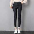 Woman wearing fleece-lined skinny jeans
