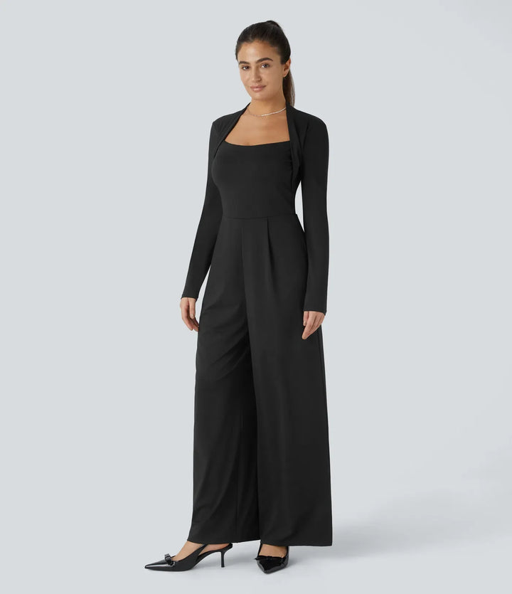 Long Sleeve Wide Leg Jumpsuit