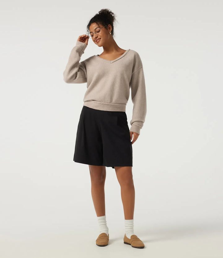 V Neck Long Sleeve Casual Sweater