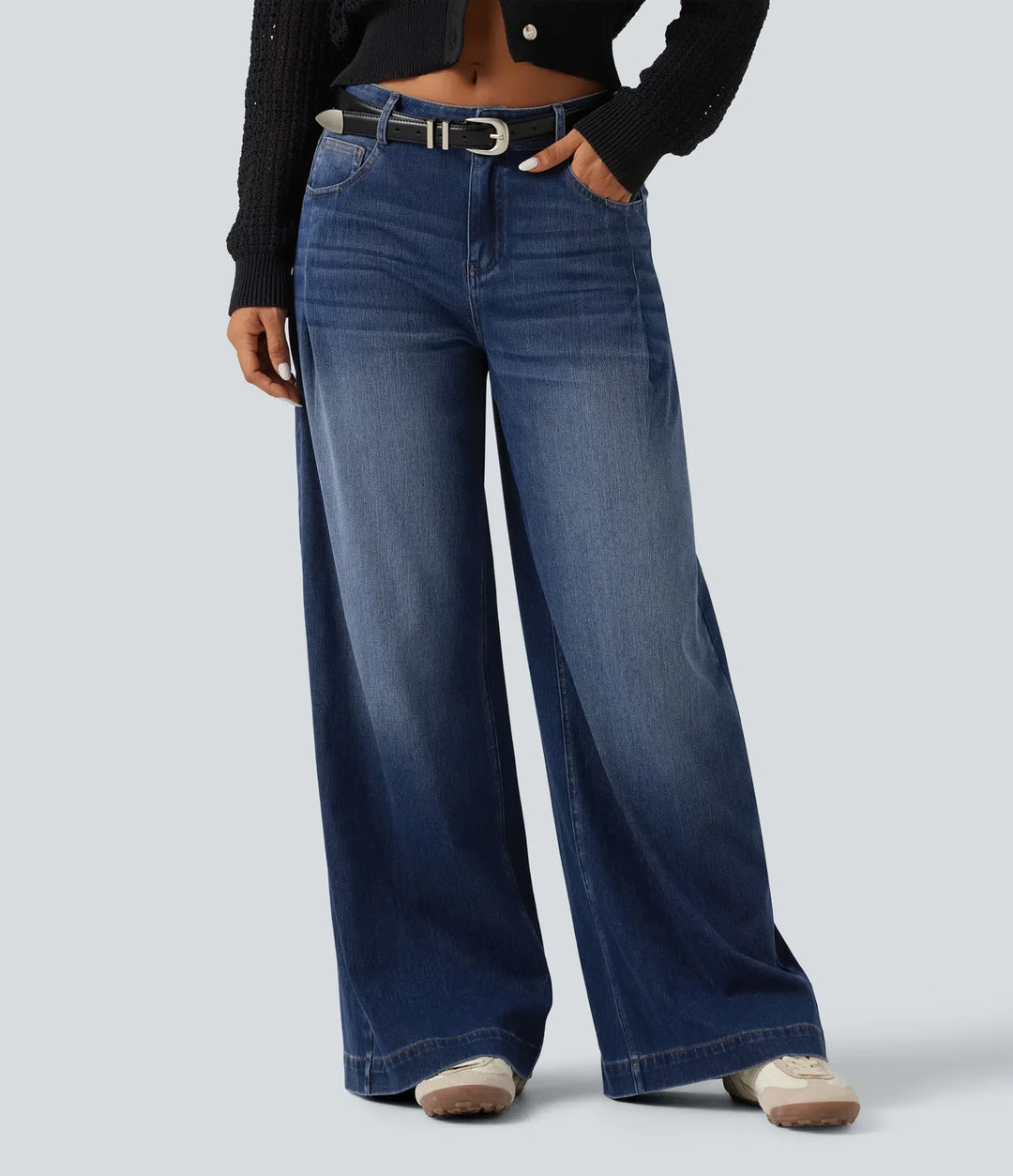 Halara Flex Mid Rise Baggy Casual Jeans with Pockets