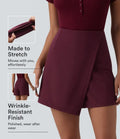 Wrinkle-resistant High Waisted Longer Mini Work Skort