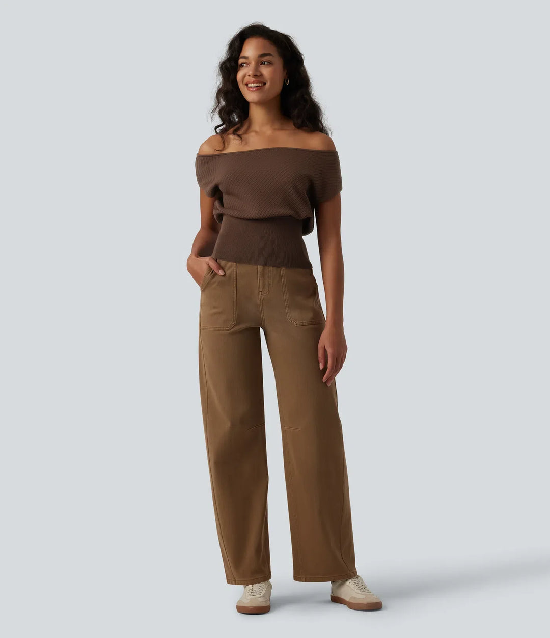 One-shoulder Short Sleeve Casual Sweater